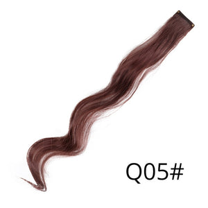 AliLeader 87 Colored Long Straight Ombre Synthetic Hair Extensions Pure Clip In One Piece Strips 20" Hairpiece For Women