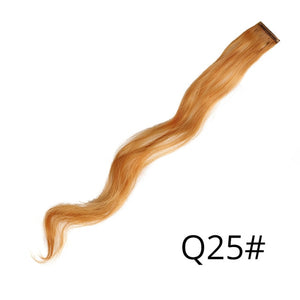 AliLeader 87 Colored Long Straight Ombre Synthetic Hair Extensions Pure Clip In One Piece Strips 20" Hairpiece For Women