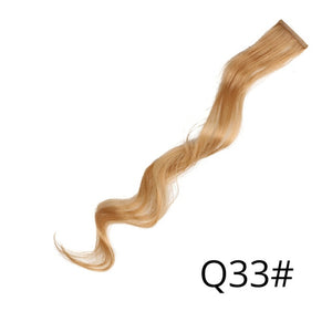 AliLeader 87 Colored Long Straight Ombre Synthetic Hair Extensions Pure Clip In One Piece Strips 20" Hairpiece For Women
