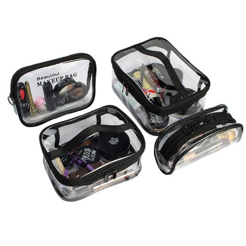 Waterproof Transparent PVC Bath Cosmetic Bag Women Make Up Case Travel Zipper Makeup Beauty Wash Organizer Toiletry Storage Kit