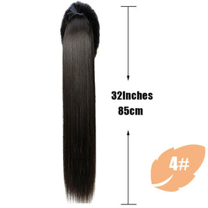 JINKAILI  85cm Super Long Straight Clip In Tail False Hair Ponytail Hairpiece With Hairpins Synthetic Pony Tail Extensions