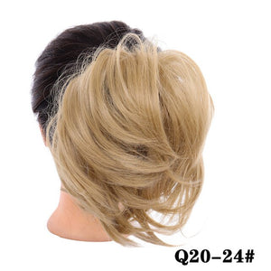 LUPU Short Straight Chignon With Elastic Band Synthetic Scrunchie Messy Hair Bun High Temperature Fiber Hair Extensions