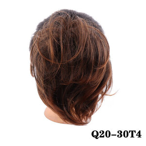 LUPU Short Straight Chignon With Elastic Band Synthetic Scrunchie Messy Hair Bun High Temperature Fiber Hair Extensions