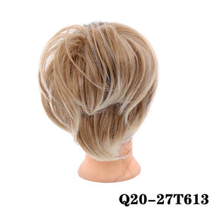 LUPU Short Straight Chignon With Elastic Band Synthetic Scrunchie Messy Hair Bun High Temperature Fiber Hair Extensions
