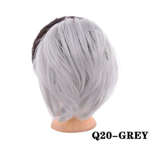 LUPU Short Straight Chignon With Elastic Band Synthetic Scrunchie Messy Hair Bun High Temperature Fiber Hair Extensions