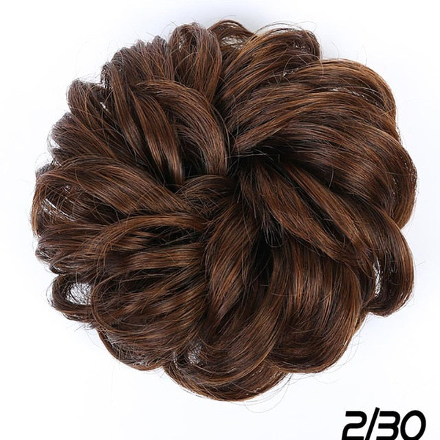 LUPU Short Straight Chignon With Elastic Band Synthetic Scrunchie Messy Hair Bun High Temperature Fiber Hair Extensions
