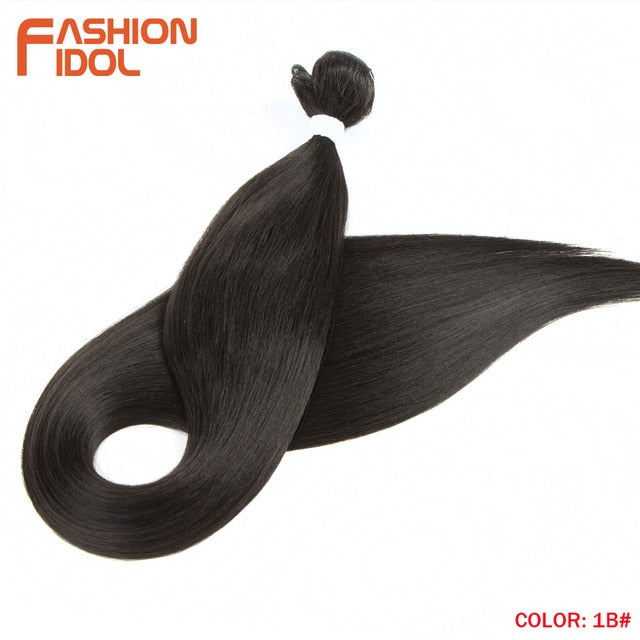 FASHION IDOL 36 inch Yaki Straight Hair Bundles 120G Ombre 613 Brown Synthetic Hair Weave Ponytail Hair Extensions Free Shipping