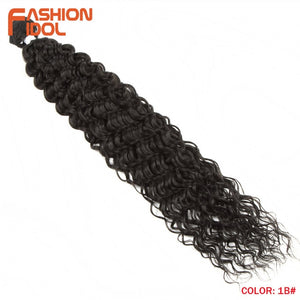 FASHION IDOL Water Wavy Hair Bundles Synthetic Hair Extensions Ombre Blonde 32 inch Soft Super Long Hair Synthetic Curly Hair