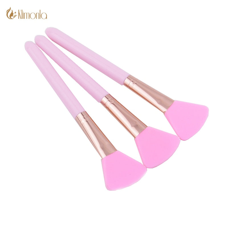 1pcs Soft Silicone Facial Face Mash Pink Fan Shaped Makeup Brush Women Mixing Skin Face Care Beauty Tools