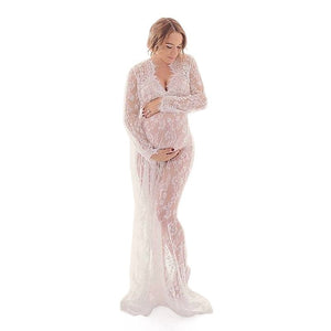 V-neck Lace Pregnancy Dresses Fancy Shooting Photo Pregnant Clothes Photography Props Maxi Maternity Gown Maternity Clothing