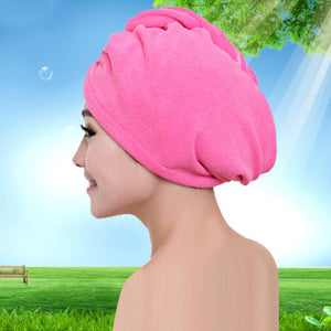 1pcs  Microfibre After Shower Hair Drying Wrap Womens Girls Lady's Towel Quick Dry Hair Hat Cap Turban Head Wrap Bathing Tools