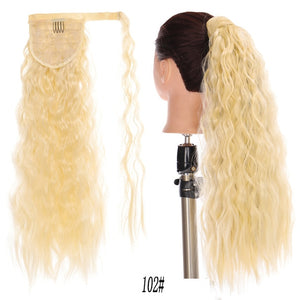 AOOSOO 24 inch Silky Straight Synthetic Clip in Drawstring Ponytail Hairpieces for Women Hair Extension High Temperature Fiber