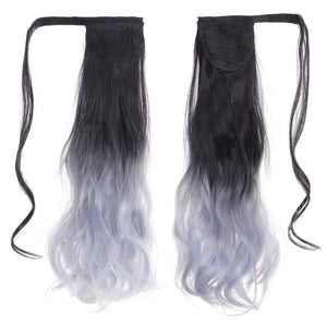 MANWEI 24 Inch Machine Made Remy Hair Ribbon Ponytail Clips-in Human Hair Extensions Horsetail Natural Straight Hair