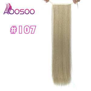 Long Silky Straight Ponytails Clip In Synthetic Pony Tail Heat Resistant Fake Hair Extension wrap round hairpiece 18-32 inch