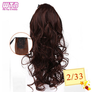 WTB Long Corn Curly Fake Hair Pieces Drawstring Ponytail Extensions for Women Synthetic High Temperature Fiber Hair Extensions