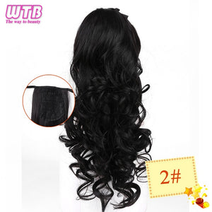 WTB 22" Long Straight Ponytails for Women Heat Resistant Synthetic Drawstring Fake Hair Pony Tail Extensions