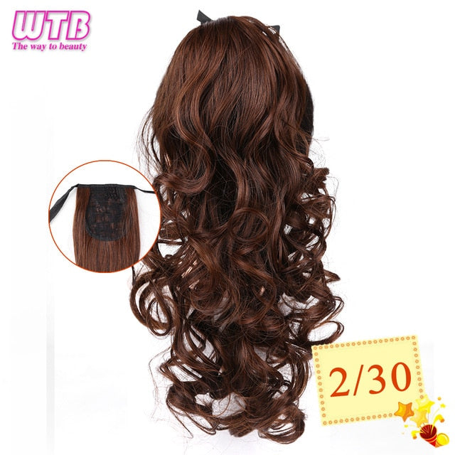 WTB 22" Long Straight Ponytails for Women Heat Resistant Synthetic Drawstring Fake Hair Pony Tail Extensions