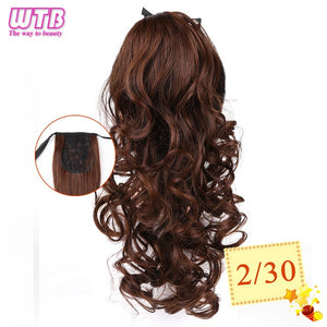 WTB 22" Long Straight Ponytails for Women Heat Resistant Synthetic Drawstring Fake Hair Pony Tail Extensions