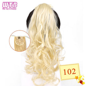 WTB 22" Long Straight Ponytails for Women Heat Resistant Synthetic Drawstring Fake Hair Pony Tail Extensions