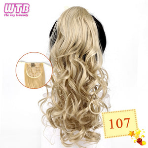 WTB 22" Long Straight Ponytails for Women Heat Resistant Synthetic Drawstring Fake Hair Pony Tail Extensions