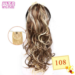 WTB 22" Long Straight Ponytails for Women Heat Resistant Synthetic Drawstring Fake Hair Pony Tail Extensions