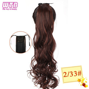WTB 22" Long Straight Ponytails for Women Heat Resistant Synthetic Drawstring Fake Hair Pony Tail Extensions