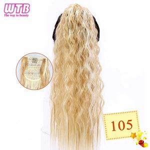 WTB 22" Long Straight Ponytails for Women Heat Resistant Synthetic Drawstring Fake Hair Pony Tail Extensions