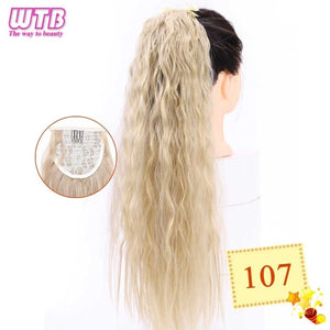 WTB 22" Long Straight Ponytails for Women Heat Resistant Synthetic Drawstring Fake Hair Pony Tail Extensions