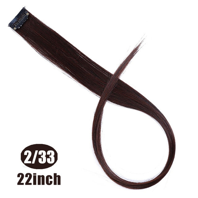 Lupu Rainbow Highlighted Hair Girl One Chip In Hair Extension Synthetic Long Straight Hair Clip Hair Clip Straight Hair