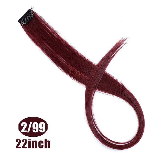 Lupu Rainbow Highlighted Hair Girl One Chip In Hair Extension Synthetic Long Straight Hair Clip Hair Clip Straight Hair