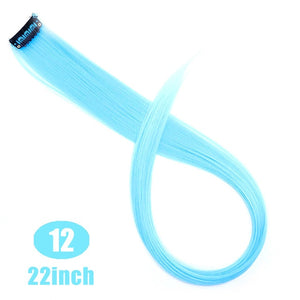 Lupu Rainbow Highlighted Hair Girl One Chip In Hair Extension Synthetic Long Straight Hair Clip Hair Clip Straight Hair