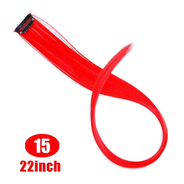 Lupu Rainbow Highlighted Hair Girl One Chip In Hair Extension Synthetic Long Straight Hair Clip Hair Clip Straight Hair