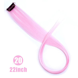 Lupu Rainbow Highlighted Hair Girl One Chip In Hair Extension Synthetic Long Straight Hair Clip Hair Clip Straight Hair