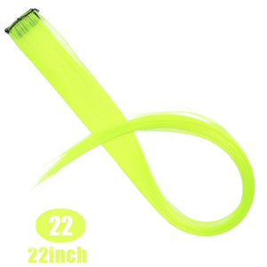 Lupu Rainbow Highlighted Hair Girl One Chip In Hair Extension Synthetic Long Straight Hair Clip Hair Clip Straight Hair