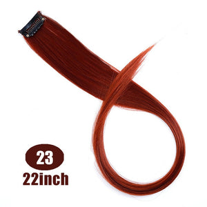 Lupu Rainbow Highlighted Hair Girl One Chip In Hair Extension Synthetic Long Straight Hair Clip Hair Clip Straight Hair