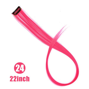Lupu Rainbow Highlighted Hair Girl One Chip In Hair Extension Synthetic Long Straight Hair Clip Hair Clip Straight Hair