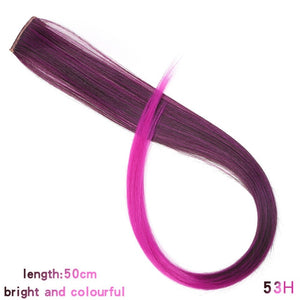 Lupu Rainbow Highlighted Hair Girl One Chip In Hair Extension Synthetic Long Straight Hair Clip Hair Clip Straight Hair
