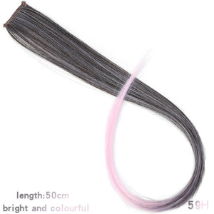 Lupu Rainbow Highlighted Hair Girl One Chip In Hair Extension Synthetic Long Straight Hair Clip Hair Clip Straight Hair