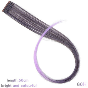 Lupu Rainbow Highlighted Hair Girl One Chip In Hair Extension Synthetic Long Straight Hair Clip Hair Clip Straight Hair