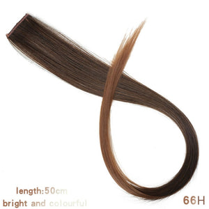 Lupu Rainbow Highlighted Hair Girl One Chip In Hair Extension Synthetic Long Straight Hair Clip Hair Clip Straight Hair