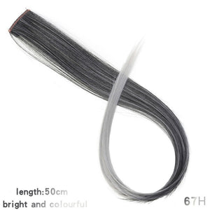 Lupu Rainbow Highlighted Hair Girl One Chip In Hair Extension Synthetic Long Straight Hair Clip Hair Clip Straight Hair
