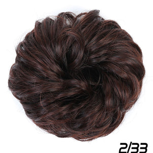 LUPU Messy Chignon Synthetic Hair Bun Donut Updo Straight Scrunchie With Elastic Band For Women Heat Resistant Hair Extensions