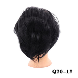 LUPU Messy Chignon Synthetic Hair Bun Donut Updo Straight Scrunchie With Elastic Band For Women Heat Resistant Hair Extensions