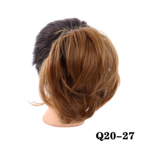LUPU Messy Chignon Synthetic Hair Bun Donut Updo Straight Scrunchie With Elastic Band For Women Heat Resistant Hair Extensions