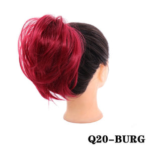 LUPU Messy Chignon Synthetic Hair Bun Donut Updo Straight Scrunchie With Elastic Band For Women Heat Resistant Hair Extensions