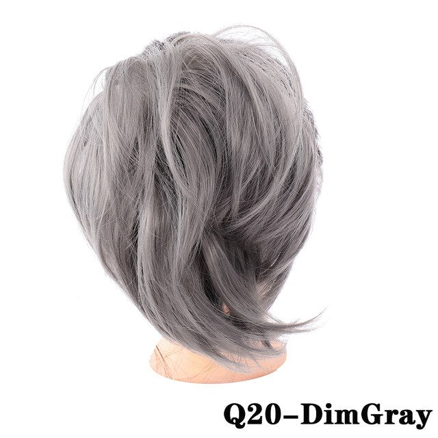 LUPU Messy Chignon Synthetic Hair Bun Donut Updo Straight Scrunchie With Elastic Band For Women Heat Resistant Hair Extensions