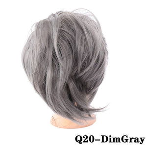 LUPU Messy Chignon Synthetic Hair Bun Donut Updo Straight Scrunchie With Elastic Band For Women Heat Resistant Hair Extensions
