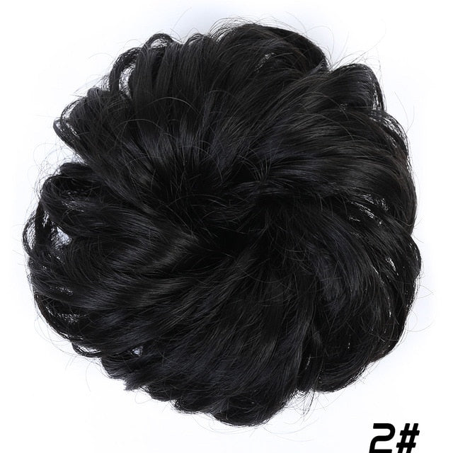 LUPU Messy Chignon Synthetic Hair Bun Donut Updo Straight Scrunchie With Elastic Band For Women Heat Resistant Hair Extensions