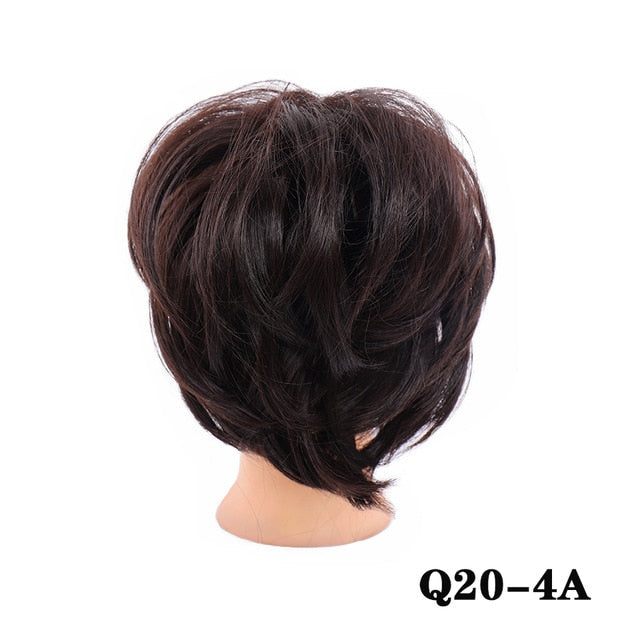 LUPU Messy Chignon Synthetic Hair Bun Donut Updo Straight Scrunchie With Elastic Band For Women Heat Resistant Hair Extensions