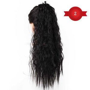 DIFEI Women's Long Wavy Ponytail Clip in Hairpiece One Piece High Temperature Fiber Synthetic Natural Wrap Around Hair